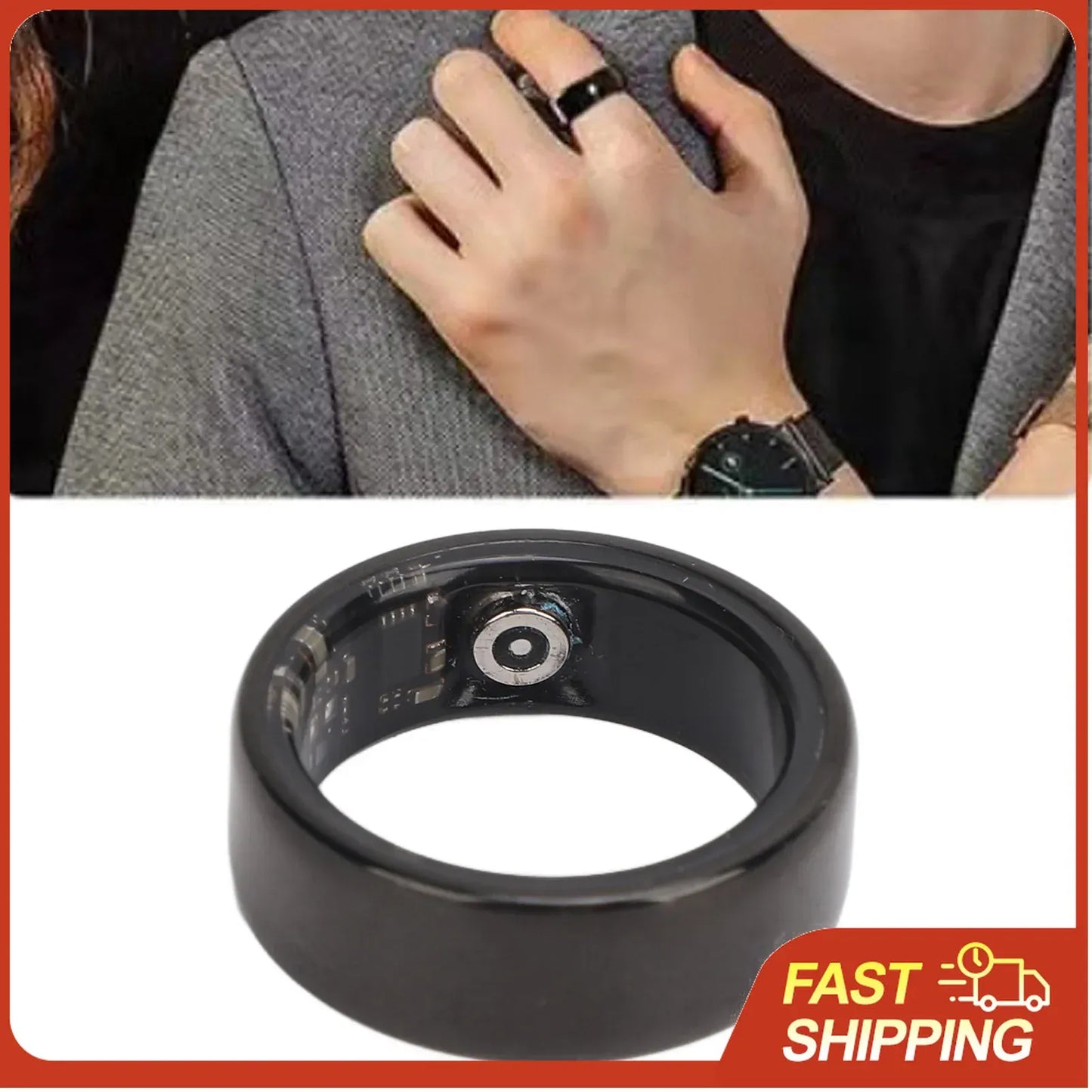 Ceramic Smart Health Ring - Heart Rate & Sleep Tracker | Wahooly Smart Health Ring Ceramic Material with Charging Case Sleep Heart Rate SpO2 Monitoring for Fitness Tracking App Compatible