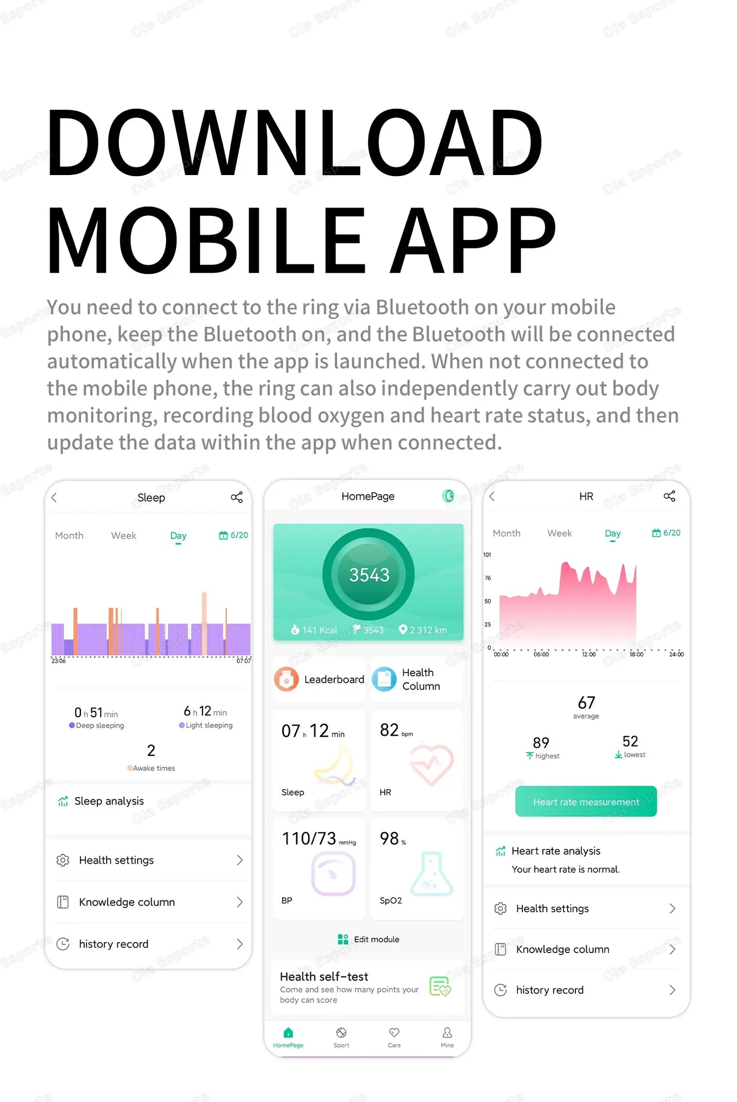 Smart Health Ring - Blood Pressure & Heart Rate Monitor | Wahooly Smart Health Rings Monitor Blood Pressure Heart Rate Blood Oxygen Sleep Ring Fitness Gift for Friend Family Colleagues Smartring