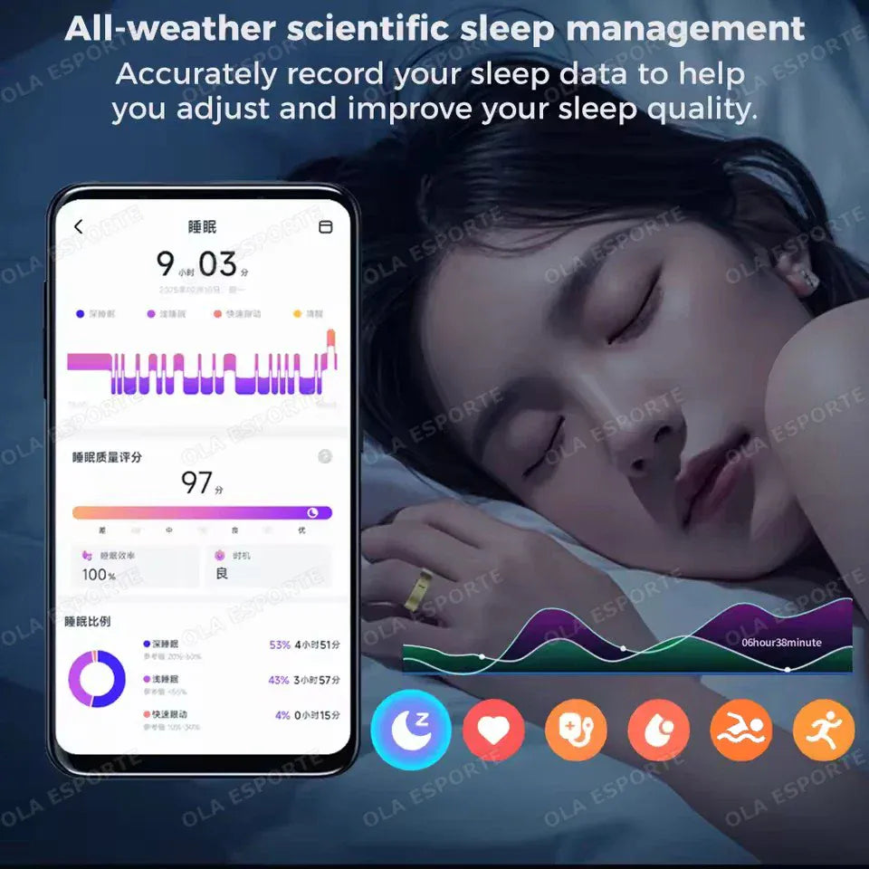 Smart Health Ring - Heart Rate & Blood Pressure Monitor | Wahooly Smart Health Rings Monitor Sleep Heart Rate Blood Oxygen Sleep Ring Party Activities Fitness Gifts for Friends Famliy Colleagues