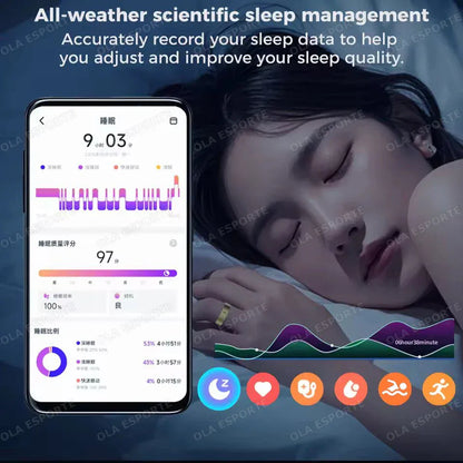 Smart Health Ring - Heart Rate & Blood Pressure Monitor | Wahooly Smart Health Rings Monitor Sleep Heart Rate Blood Oxygen Sleep Ring Party Activities Fitness Gifts for Friends Famliy Colleagues