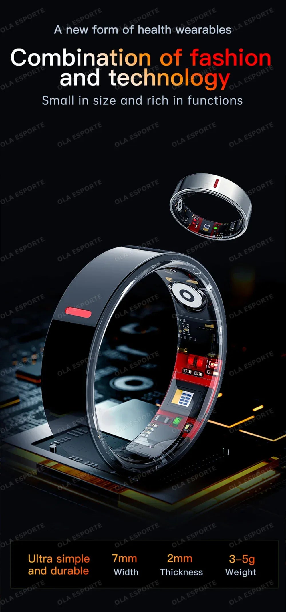 Smart Health Ring - Heart Rate & Blood Pressure Monitor | Wahooly Smart Health Rings Monitor Sleep Heart Rate Blood Oxygen Sleep Ring Party Activities Fitness Gifts for Friends Famliy Colleagues