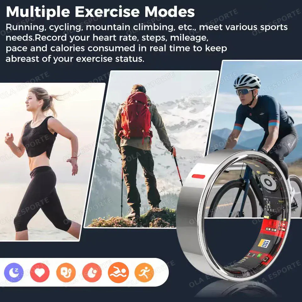 Smart Health Ring - Heart Rate & Blood Pressure Monitor | Wahooly Smart Health Rings Monitor Sleep Heart Rate Blood Oxygen Sleep Ring Party Activities Fitness Gifts for Friends Famliy Colleagues