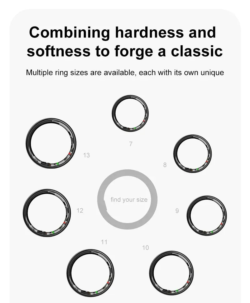 Premium Smart Ring 2025 - Health & Sleep Tracker | Wahooly Smart Ring 2025 New Smartring Health Monitoring Sleep Tracker Step Calorie Counter Multi-Sport Mode Couple Rings Best Gift