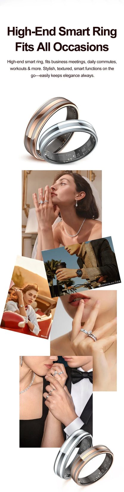 Smart Ring Fitness Tracker - Heart Rate & Sleep Monitor | Wahooly Smart Ring - Fitness Tracker with Sleep Monitor, Pedometer & 20+ Exercise Modes, IP68 Waterproof, USB Rechargeable, Stainless S