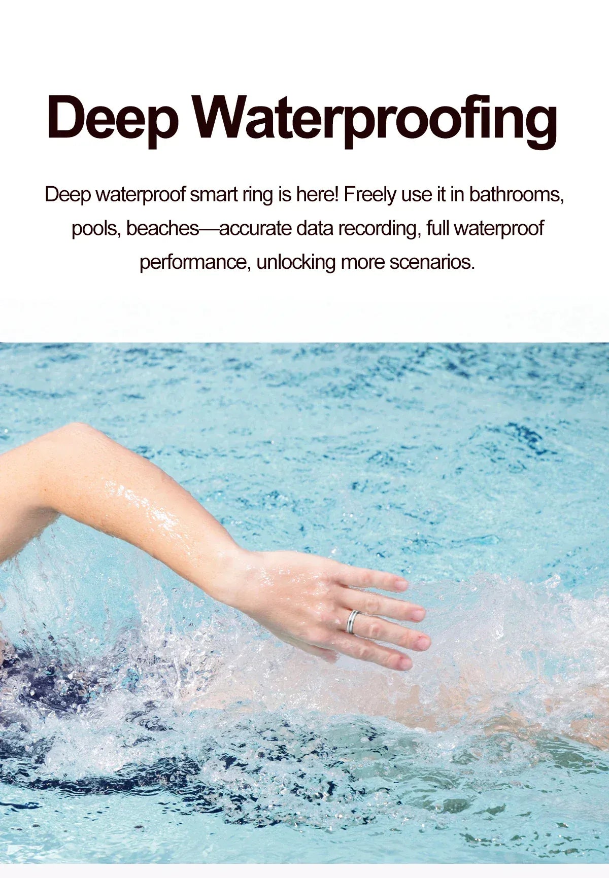 Smart Ring Fitness Tracker - Heart Rate & Sleep Monitor | Wahooly Smart Ring - Fitness Tracker with Sleep Monitor, Pedometer & 20+ Exercise Modes, IP68 Waterproof, USB Rechargeable, Stainless S