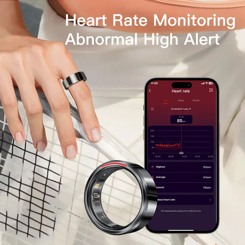 KUMI H1 Smart Ring - 5ATM Waterproof Health Tracker | Wahooly Smart Ring H1 Durable 5ATM Waterproof, Remote Control Functionality, and Sleek Ceramic Design