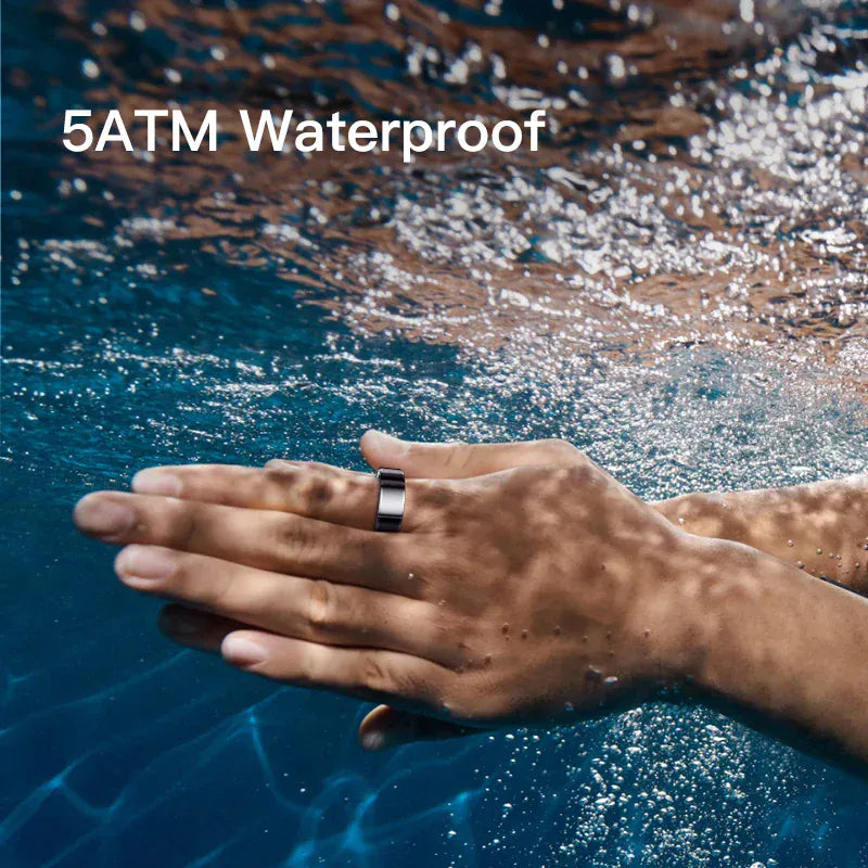 KUMI H1 Smart Ring - 5ATM Waterproof Health Tracker | Wahooly Smart Ring H1 Durable 5ATM Waterproof, Remote Control Functionality, and Sleek Ceramic Design