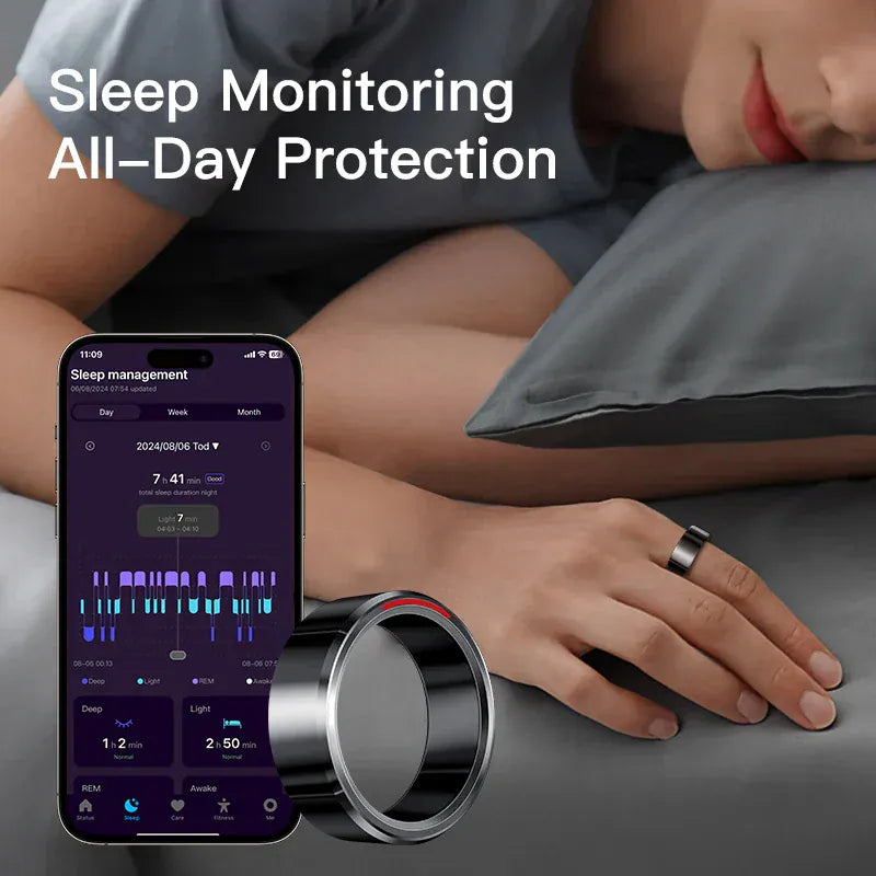 KUMI H1 Smart Ring - 5ATM Waterproof Health Tracker | Wahooly Smart Ring H1 Durable 5ATM Waterproof, Remote Control Functionality, and Sleek Ceramic Design