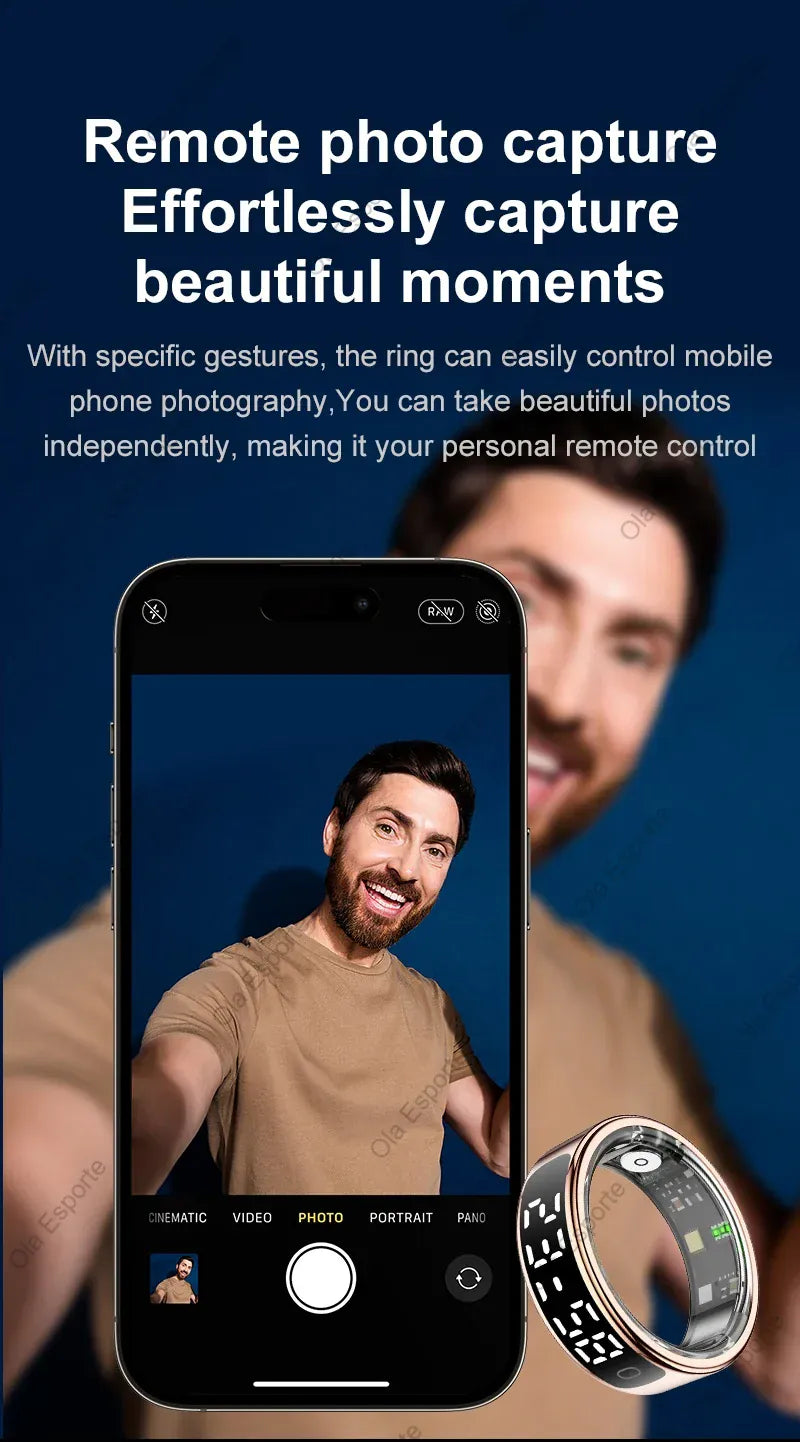 Smart Ring Health Tracker - Heart Rate, Sleep & Fitness Monitor Smart Ring with Charging Case for Men Women, Display Screen, Health Monitor, 5ATM Waterproof,Multiple Sport Mode For Android IOS