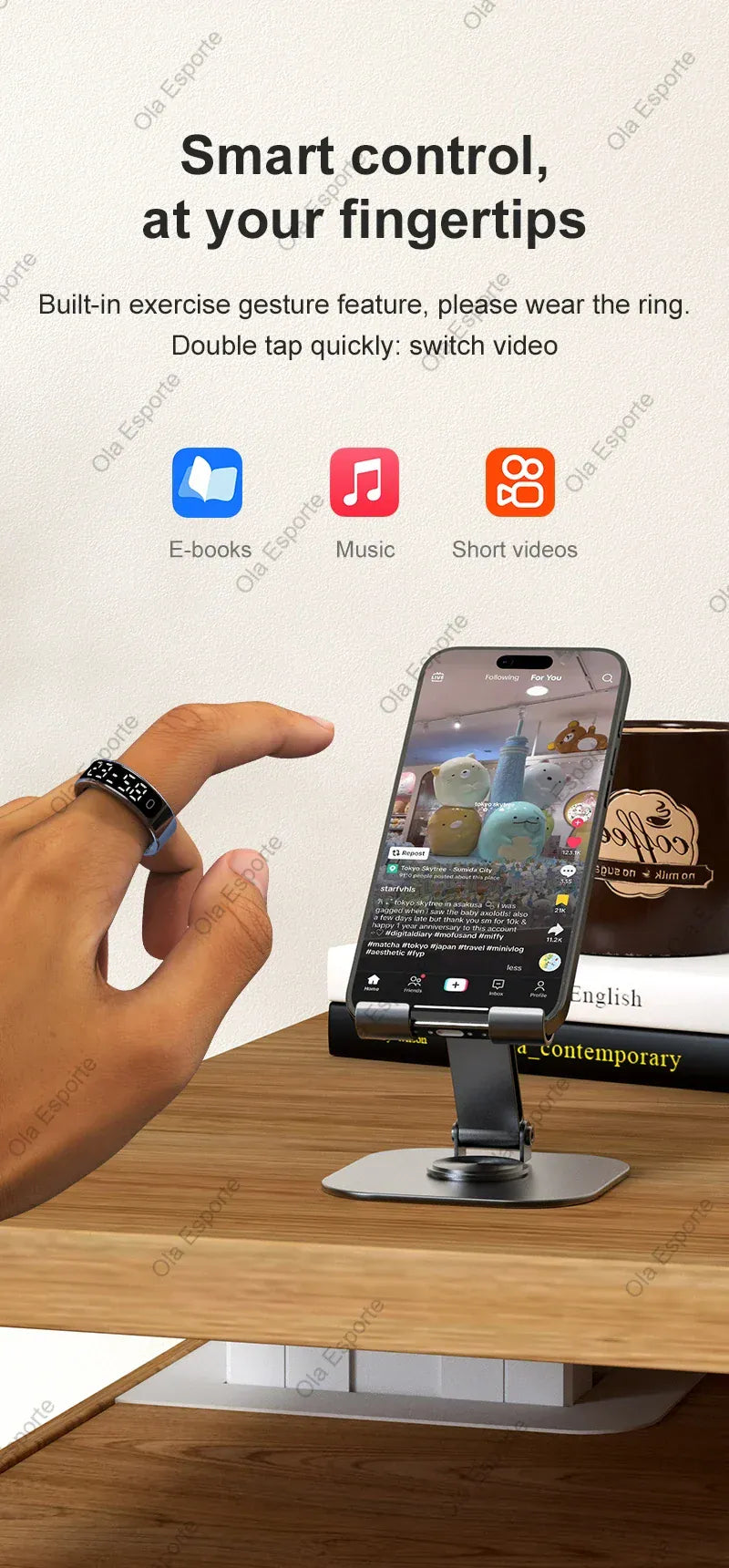 Smart Ring Health Tracker - Heart Rate, Sleep & Fitness Monitor Smart Ring with Charging Case for Men Women, Display Screen, Health Monitor, 5ATM Waterproof,Multiple Sport Mode For Android IOS