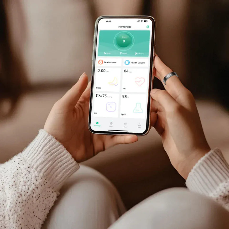 Premium Smart Ring - 5ATM Waterproof Health & Fitness Monitor | Wahooly Smart Rings Health Monitor Sleep Sports Fitness Multiple Function Modes Tracking Heart Rate Blood Oxygen Ring 5ATM Waterproof