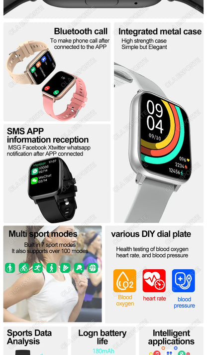 Smart Watch with Bluetooth Calling, Heart Rate & Blood Oxygen Monitor | Wahooly Smart Watch with Bluetooth Calling – Heart Rate, Blood Oxygen & Customizable Dials