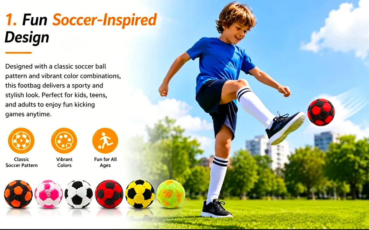 Soccer-Style Plush Hacky Sack – 6 Colors, Best Price | Wahooly Soccer-Style Plush Hacky Sack Footbag – 6 Bold Colors, Grab Yours Now!