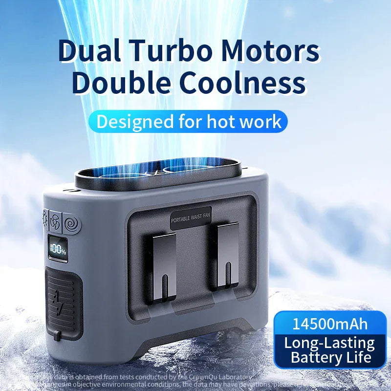 Socoolfan 14500mAh Outdoor Fan Portable Waist Hanging Neck Strong Dual Air Vents Fans for Travel Sports Courier Outdoor Working Socoolfan 14500mAh Outdoor Fan Portable Waist Hanging Neck Strong Dual Air Vents Fans for Travel Sports Courier Outdoor Working