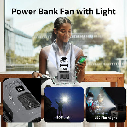 Socoolfan 14500mAh Outdoor Fan Portable Waist Hanging Neck Strong Dual Air Vents Fans for Travel Sports Courier Outdoor Working Socoolfan 14500mAh Outdoor Fan Portable Waist Hanging Neck Strong Dual Air Vents Fans for Travel Sports Courier Outdoor Working