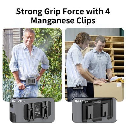 Socoolfan 14500mAh Outdoor Fan Portable Waist Hanging Neck Strong Dual Air Vents Fans for Travel Sports Courier Outdoor Working Socoolfan 14500mAh Outdoor Fan Portable Waist Hanging Neck Strong Dual Air Vents Fans for Travel Sports Courier Outdoor Working