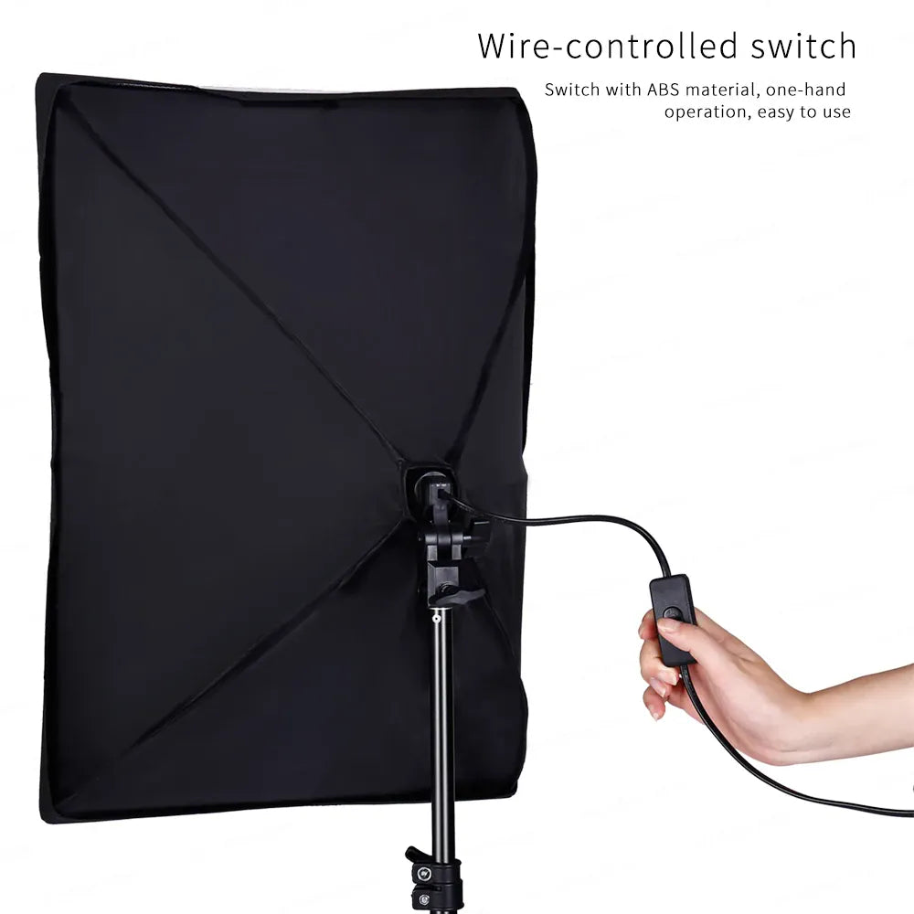 Softbox Photography Lighting Kit | E27, 210° Rotating, Adjustable Tripod | Studio & Video — Wahooly Softbox Photography Lighting Kit | E27 Bulb, 210° Rotating Softbox, Adjustable Tripod | Studio, Portrait & Video Lighting