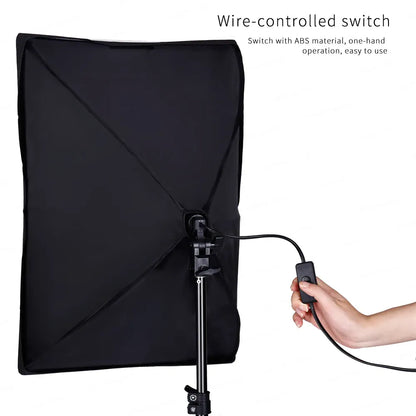 Softbox Photography Lighting Kit | E27, 210° Rotating, Adjustable Tripod | Studio & Video — Wahooly Softbox Photography Lighting Kit | E27 Bulb, 210° Rotating Softbox, Adjustable Tripod | Studio, Portrait & Video Lighting