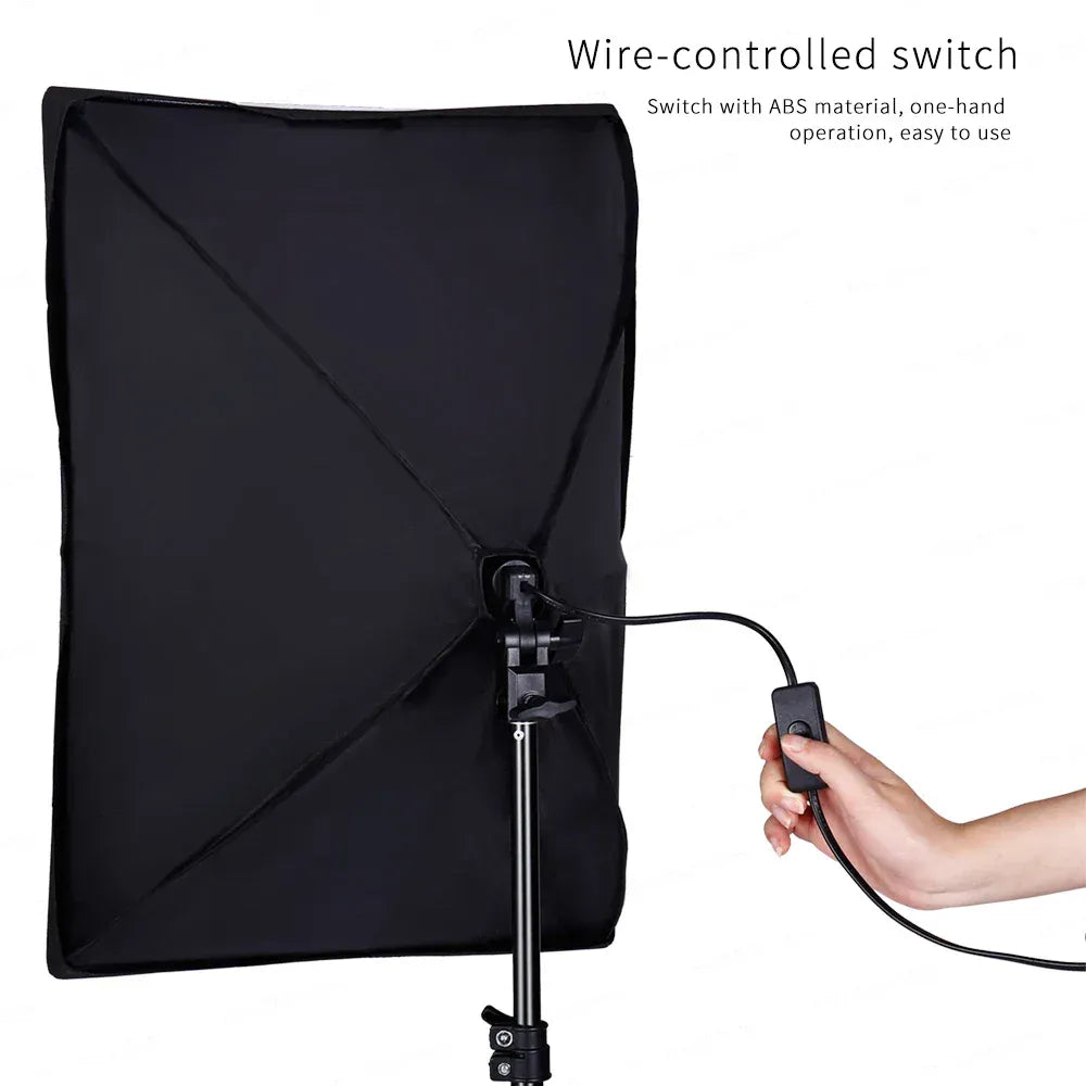 Softbox Photography Lighting Kit | E27, 210° Rotating, Adjustable Tripod | Studio & Video — Wahooly Softbox Photography Lighting Kit | E27 Bulb, 210° Rotating Softbox, Adjustable Tripod | Studio, Portrait & Video Lighting