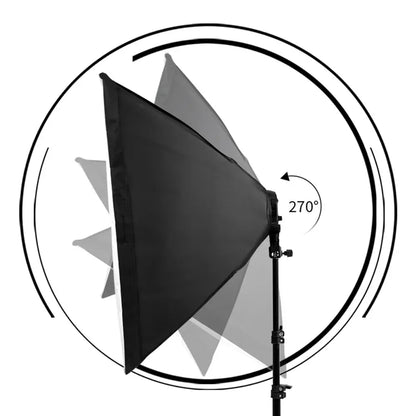 Softbox Photography Lighting Kit | E27, 210° Rotating, Adjustable Tripod | Studio & Video — Wahooly Softbox Photography Lighting Kit | E27 Bulb, 210° Rotating Softbox, Adjustable Tripod | Studio, Portrait & Video Lighting