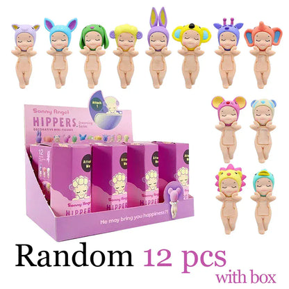 Sonny Angel Dreaming Series 9-Piece Set - Animal Hat Desk Ornaments | Complete Collection Sonny Angle Dreaming Series Lovely Angel Doll Desk Ornamen