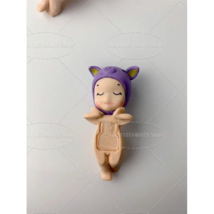 Sonny Angel Dreaming Series 9-Piece Set - Animal Hat Desk Ornaments | Complete Collection Sonny Angle Dreaming Series Lovely Angel Doll Desk Ornamen