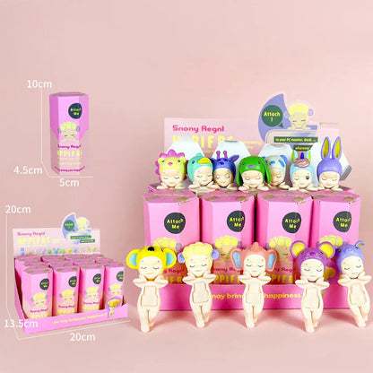 Sonny Angel Dreaming Series 9-Piece Set - Animal Hat Desk Ornaments | Complete Collection Sonny Angle Dreaming Series Lovely Angel Doll Desk Ornamen