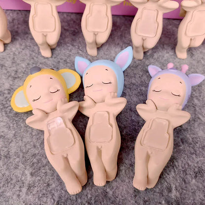 Sonny Angel Dreaming Series 9-Piece Set - Animal Hat Desk Ornaments | Complete Collection Sonny Angle Dreaming Series Lovely Angel Doll Desk Ornamen