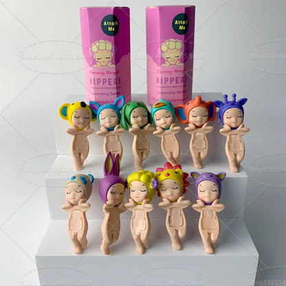 Sonny Angel Dreaming Series 9-Piece Set - Animal Hat Desk Ornaments | Complete Collection Sonny Angle Dreaming Series Lovely Angel Doll Desk Ornamen