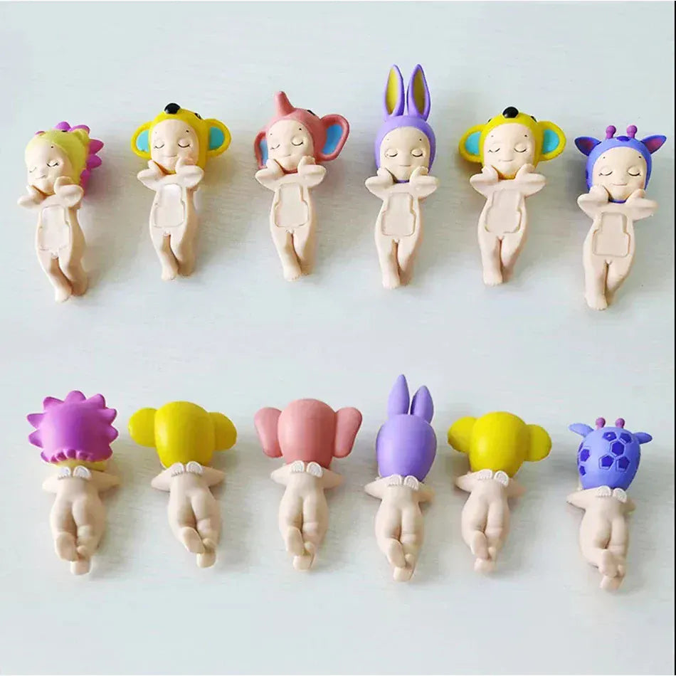 Sonny Angel Dreaming Series 9-Piece Set - Animal Hat Desk Ornaments | Complete Collection Sonny Angle Dreaming Series Lovely Angel Doll Desk Ornamen