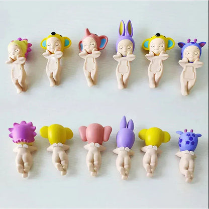 Sonny Angel Dreaming Series 9-Piece Set - Animal Hat Desk Ornaments | Complete Collection Sonny Angle Dreaming Series Lovely Angel Doll Desk Ornamen