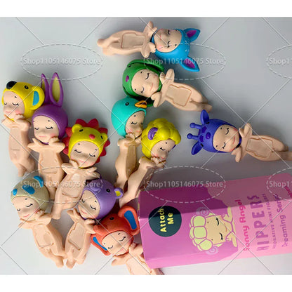 Sonny Angel Dreaming Series 9-Piece Set - Animal Hat Desk Ornaments | Complete Collection Sonny Angle Dreaming Series Lovely Angel Doll Desk Ornamen