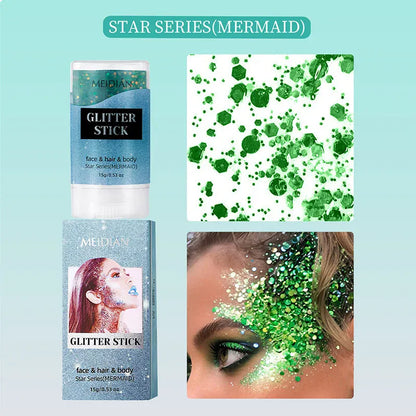 Sparkling Sequins Glitter Gel Stick Mermaid Sequin Body Glitter Gel Cosmetic Hair Glitter Festival Makeup for Halloween Party Sparkling Sequins Glitter Gel Stick Mermaid Sequin Body Glitter Gel Cosmetic Hair Glitter Festival Makeup for Halloween Party