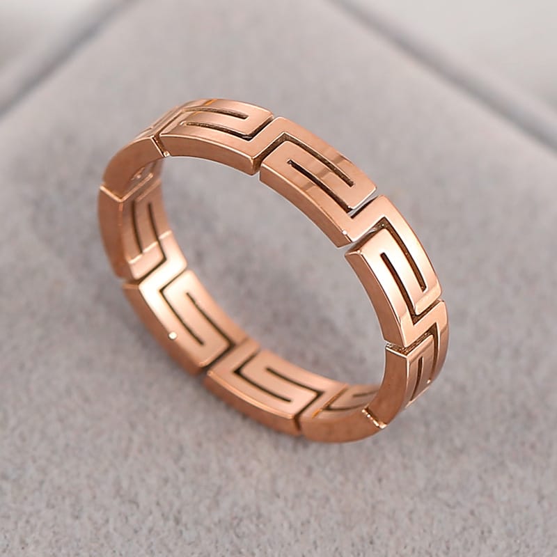 Zirconia Couple Ring – Titanium Steel 18K Rose Gold | Sparkling Diamond Ring for Women Sparkling Zirconia Couple Ring – Titanium Steel, 18K Rose Gold Finish