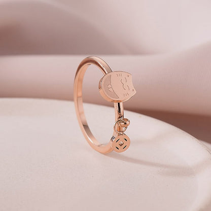 Zirconia Couple Ring – Titanium Steel 18K Rose Gold | Sparkling Diamond Ring for Women Sparkling Zirconia Couple Ring – Titanium Steel, 18K Rose Gold Finish