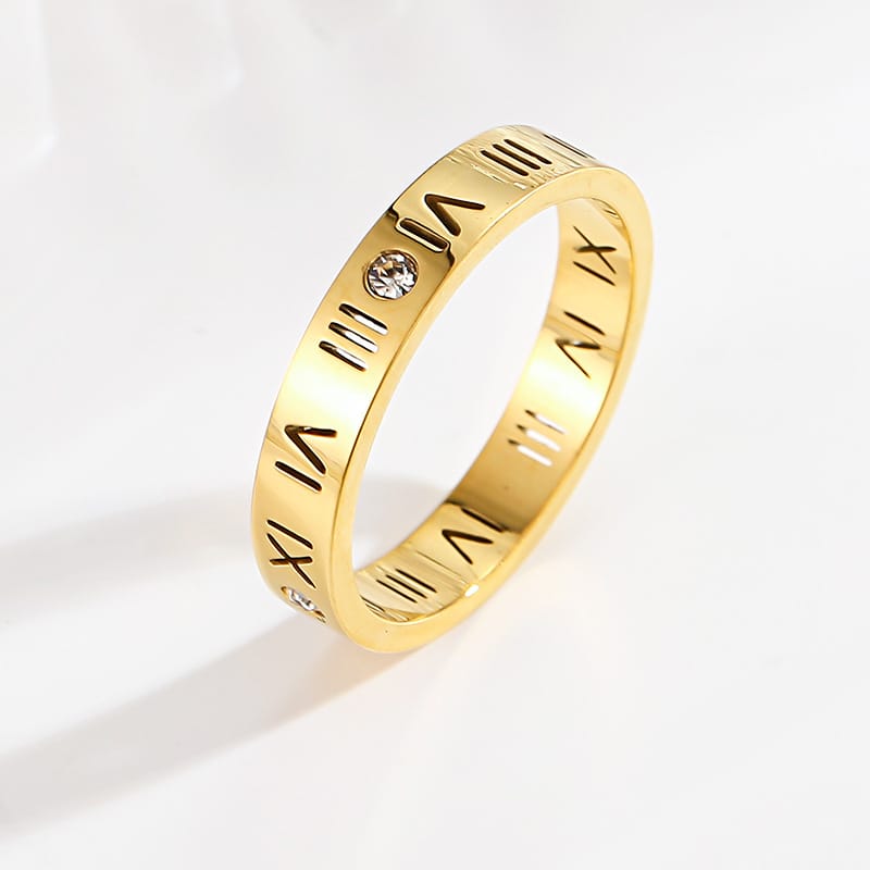 Zirconia Couple Ring – Titanium Steel 18K Rose Gold | Sparkling Diamond Ring for Women Sparkling Zirconia Couple Ring – Titanium Steel, 18K Rose Gold Finish