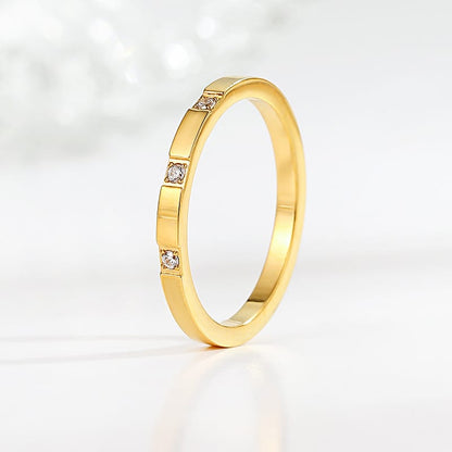 Zirconia Couple Ring – Titanium Steel 18K Rose Gold | Sparkling Diamond Ring for Women Sparkling Zirconia Couple Ring – Titanium Steel, 18K Rose Gold Finish