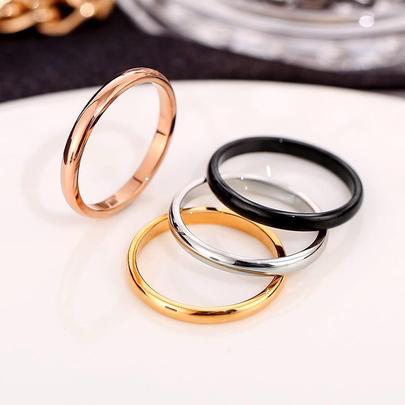 Zirconia Couple Ring – Titanium Steel 18K Rose Gold | Sparkling Diamond Ring for Women Sparkling Zirconia Couple Ring – Titanium Steel, 18K Rose Gold Finish
