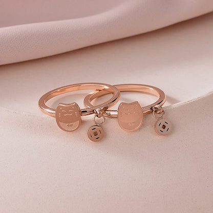 Zirconia Couple Ring – Titanium Steel 18K Rose Gold | Sparkling Diamond Ring for Women Sparkling Zirconia Couple Ring – Titanium Steel, 18K Rose Gold Finish