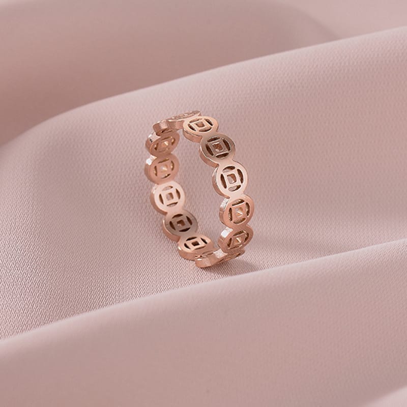 Zirconia Couple Ring – Titanium Steel 18K Rose Gold | Sparkling Diamond Ring for Women Sparkling Zirconia Couple Ring – Titanium Steel, 18K Rose Gold Finish