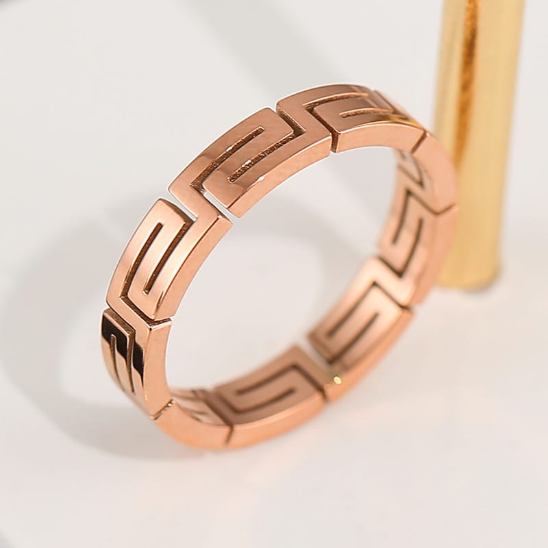 Zirconia Couple Ring – Titanium Steel 18K Rose Gold | Sparkling Diamond Ring for Women Sparkling Zirconia Couple Ring – Titanium Steel, 18K Rose Gold Finish