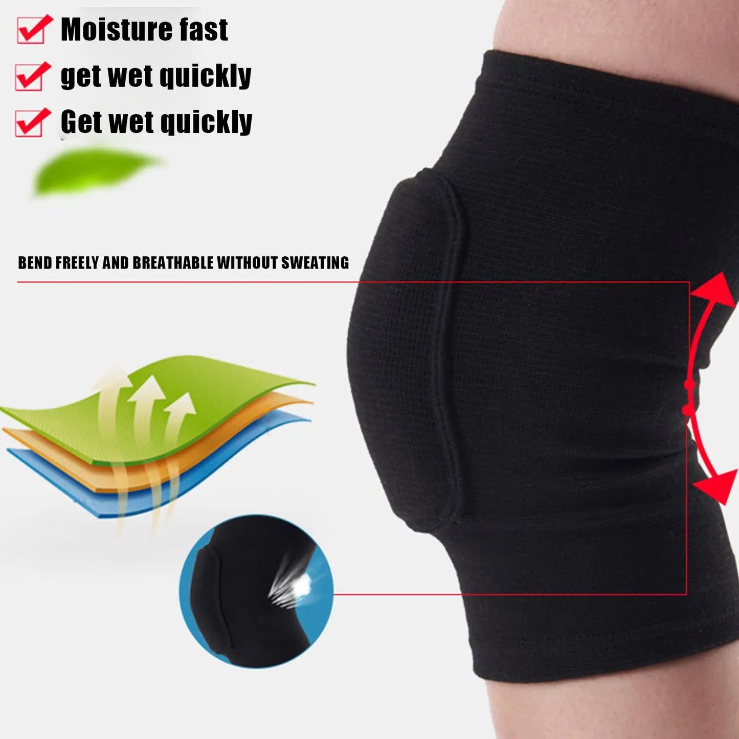 Sports Compression Knee Pads 2-Pack | Thickened Sponge Knee Brace | Workout, Dance & Training Support Sports Compression Knee Pads (2-Pack) — Thickened Sponge Knee Brace Support for Workouts, Dance & Training