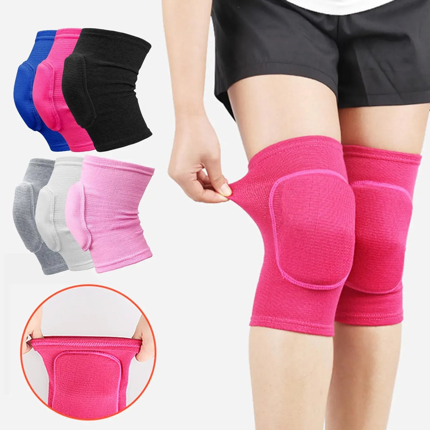 Sports Compression Knee Pads 2-Pack | Thickened Sponge Knee Brace | Workout, Dance & Training Support Sports Compression Knee Pads (2-Pack) — Thickened Sponge Knee Brace Support for Workouts, Dance & Training