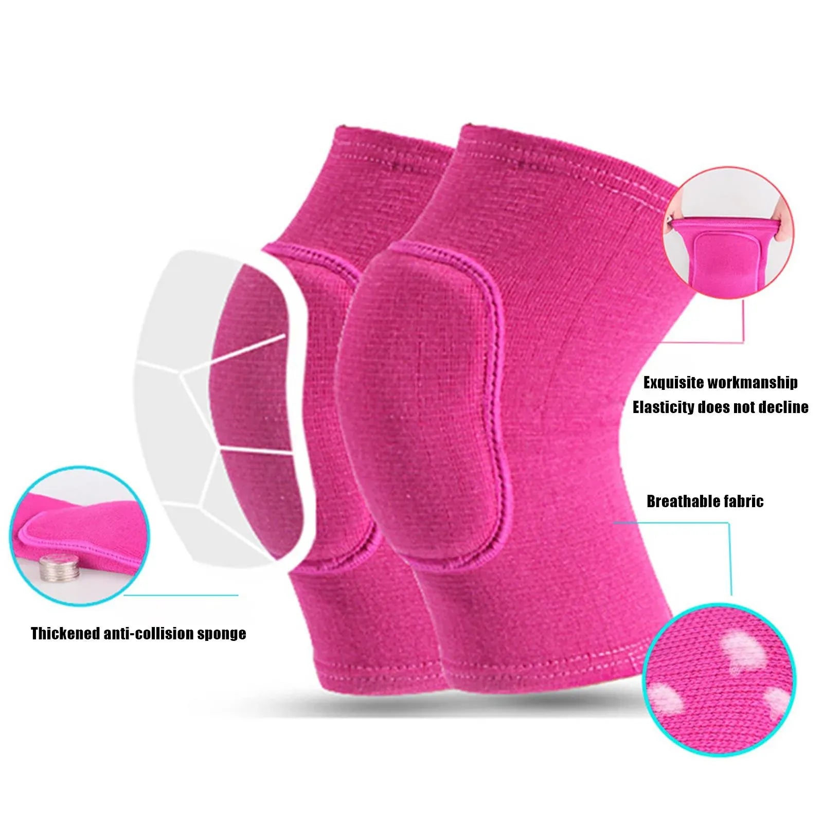 Sports Compression Knee Pads 2-Pack | Thickened Sponge Knee Brace | Workout, Dance & Training Support Sports Compression Knee Pads (2-Pack) — Thickened Sponge Knee Brace Support for Workouts, Dance & Training