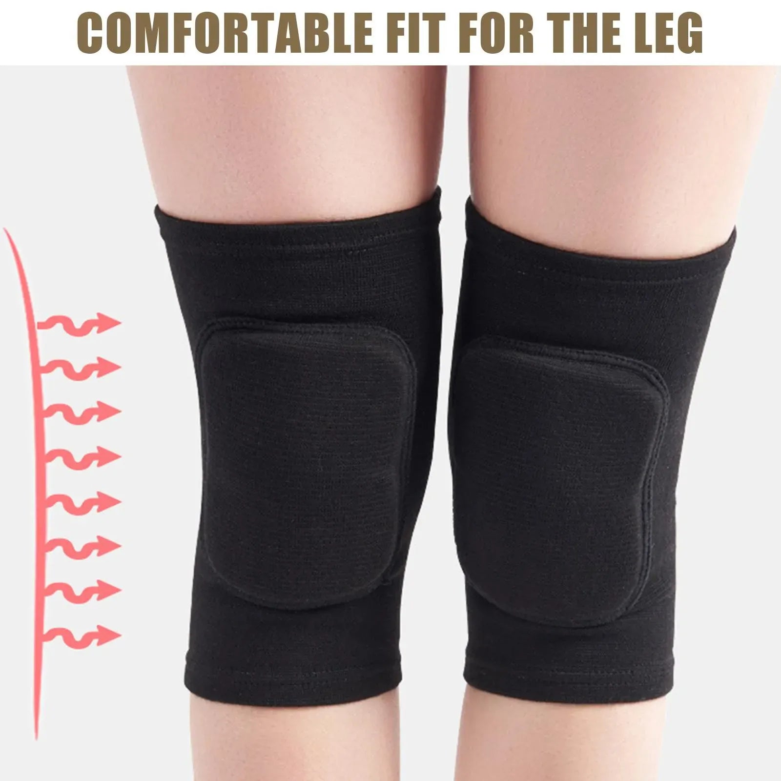 Sports Compression Knee Pads 2-Pack | Thickened Sponge Knee Brace | Workout, Dance & Training Support Sports Compression Knee Pads (2-Pack) — Thickened Sponge Knee Brace Support for Workouts, Dance & Training
