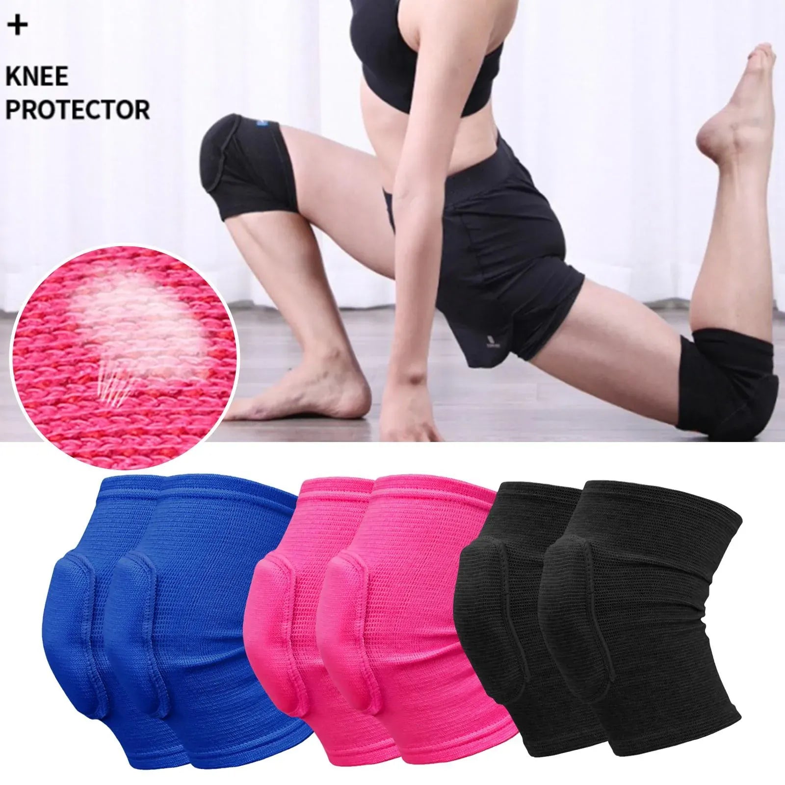 Sports Compression Knee Pads 2-Pack | Thickened Sponge Knee Brace | Workout, Dance & Training Support Sports Compression Knee Pads (2-Pack) — Thickened Sponge Knee Brace Support for Workouts, Dance & Training