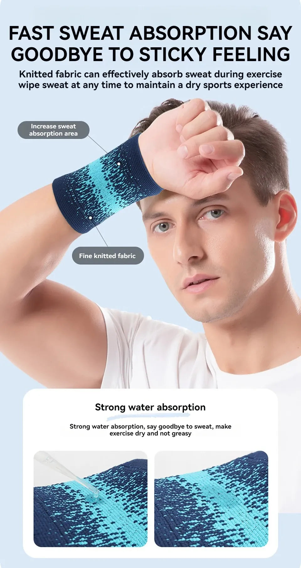Sports Wristband Wrist Brace — Breathable Support for Gym, Running & Basketball Sports Wristband & Wrist Support Brace — Breathable, Sweat-Absorbing for Running, Basketball & Gym