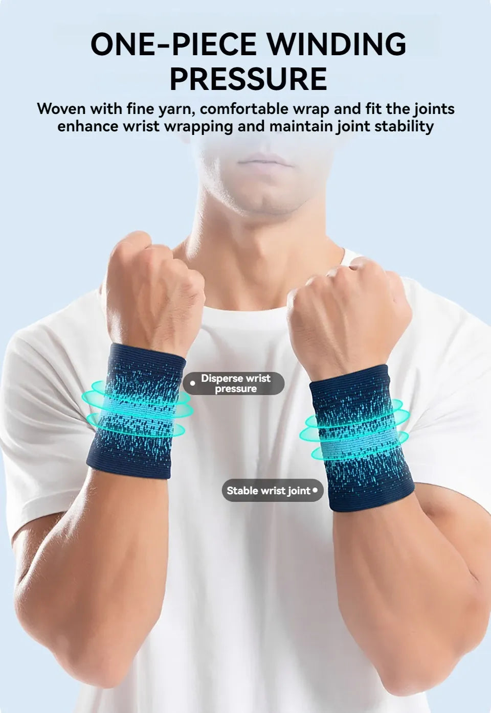 Sports Wristband Wrist Brace — Breathable Support for Gym, Running & Basketball Sports Wristband & Wrist Support Brace — Breathable, Sweat-Absorbing for Running, Basketball & Gym