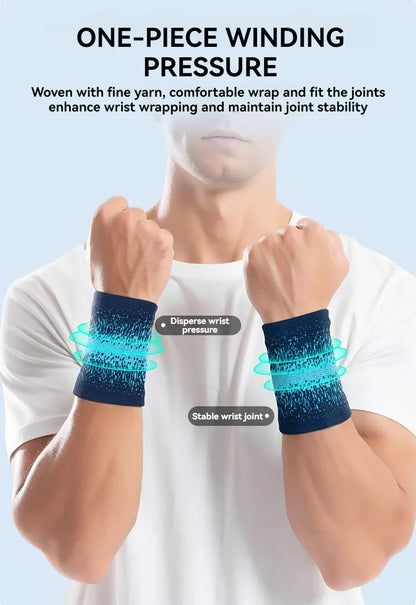 Sports Wristband Wrist Brace — Breathable Support for Gym, Running & Basketball Sports Wristband & Wrist Support Brace — Breathable, Sweat-Absorbing for Running, Basketball & Gym