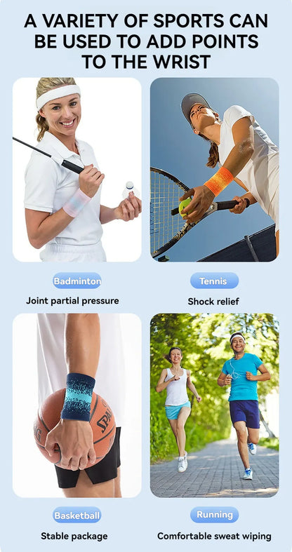 Sports Wristband Wrist Brace — Breathable Support for Gym, Running & Basketball Sports Wristband & Wrist Support Brace — Breathable, Sweat-Absorbing for Running, Basketball & Gym